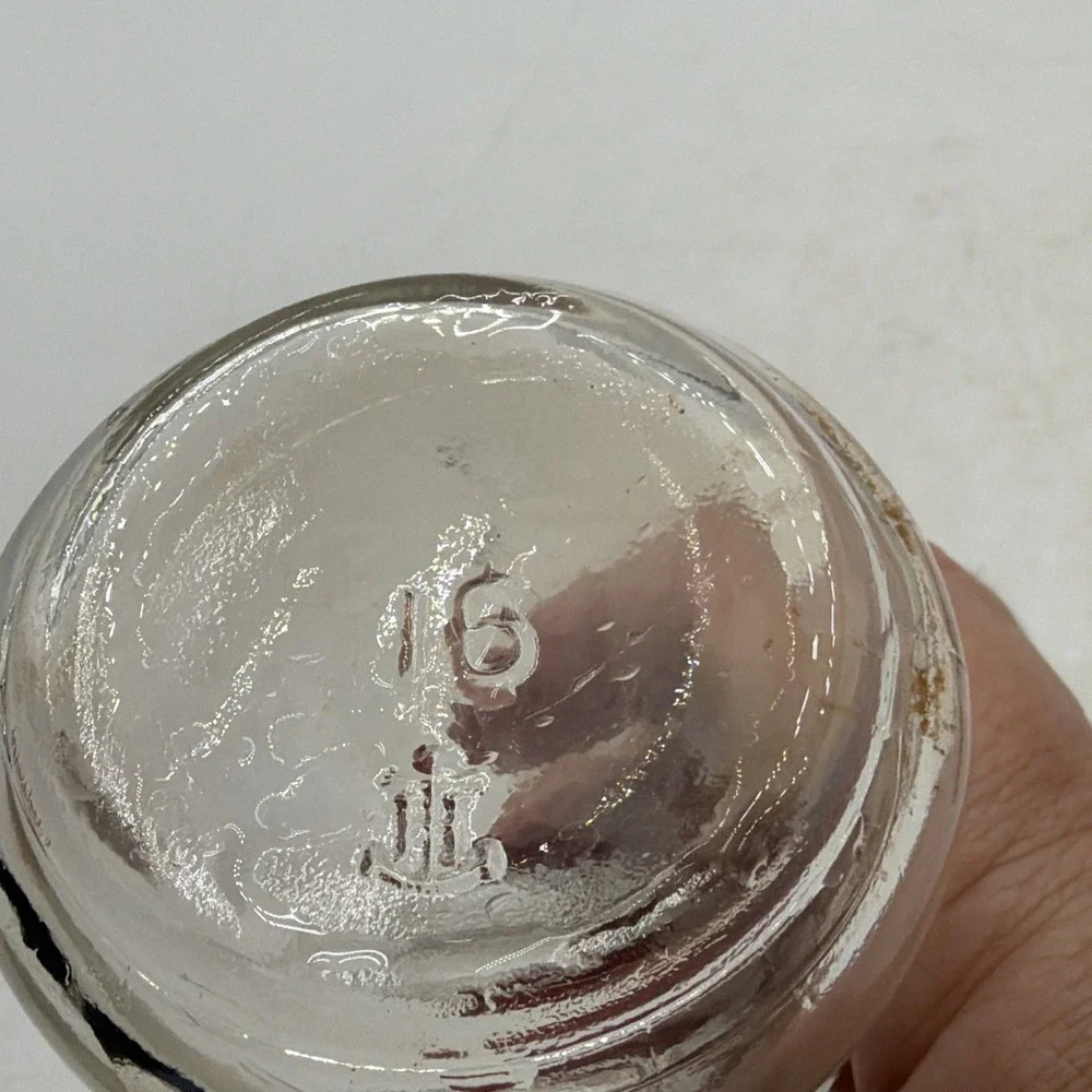 Vintage Anchor Hocking Clear Glass Cruet with Glass Stopper #16 & Imprint